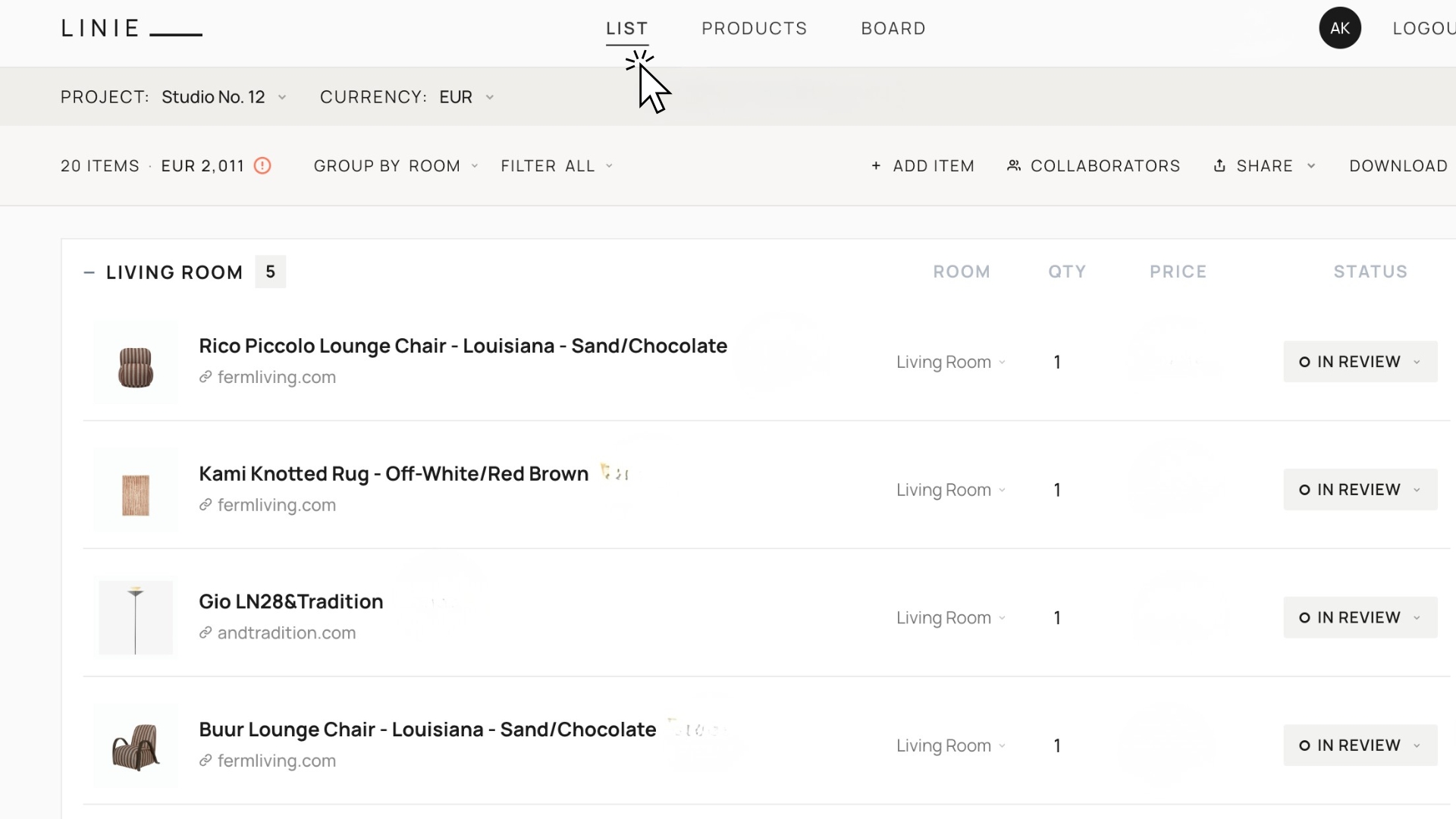 Organize by project